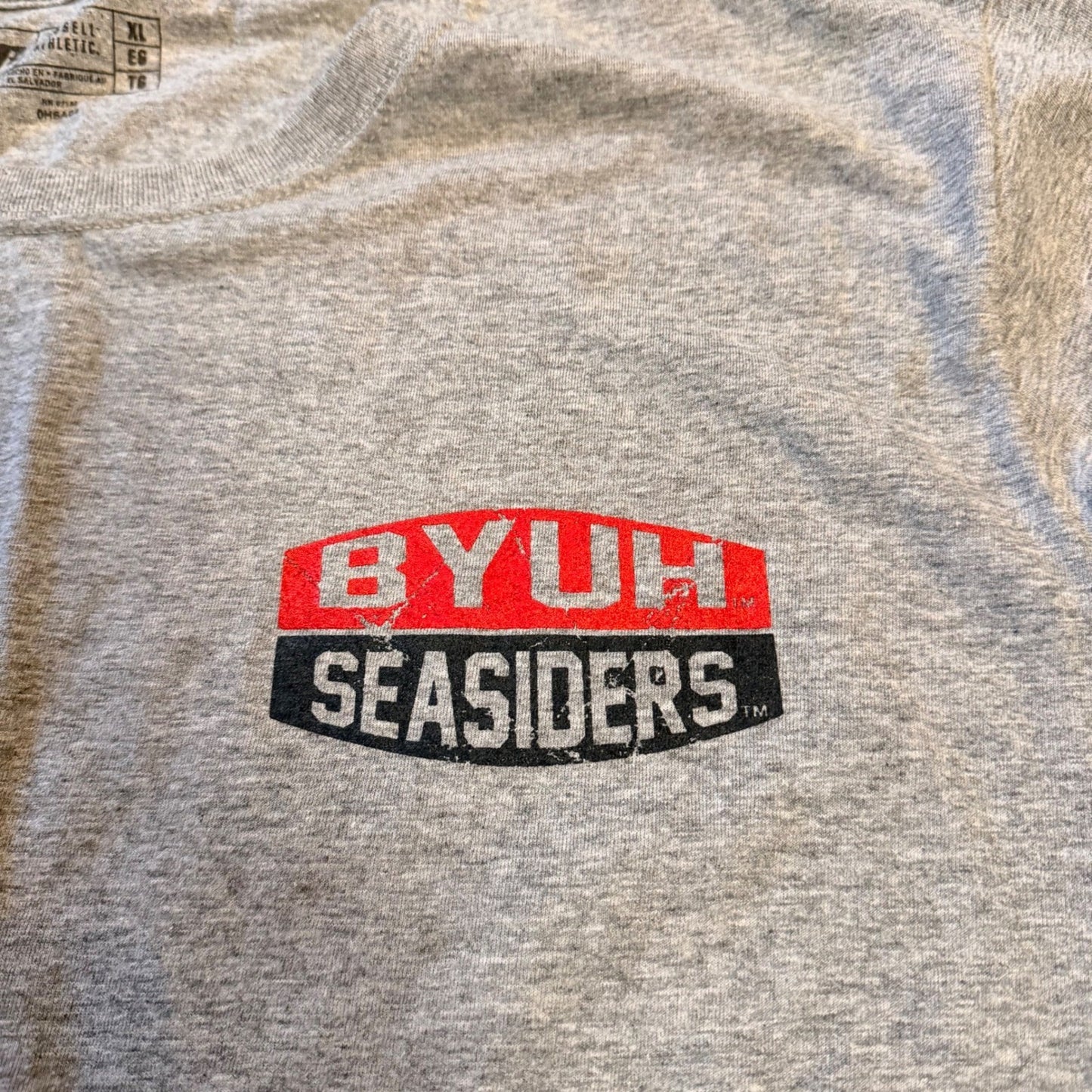 Russell Athletic BYUH Seasiders Long Sleeve T-Shirt XL Gray BYU Hawaii
