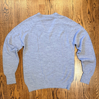 Christian Dior Monsieur Vintage 80s V-Neck Sweater Logo Orlon Large Gray