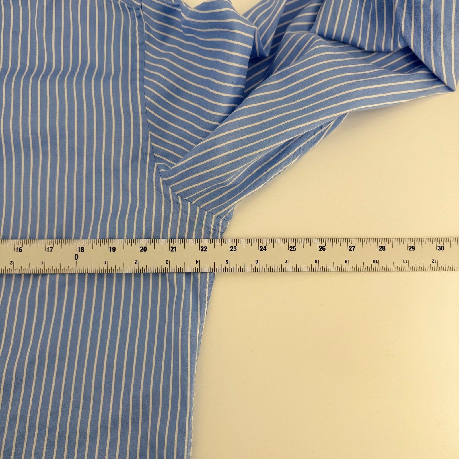 Versace Collection Striped Button Down Slim Fit Luxury Men 43/17 Blue White