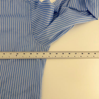 Versace Collection Striped Button Down Slim Fit Luxury Men 43/17 Blue White