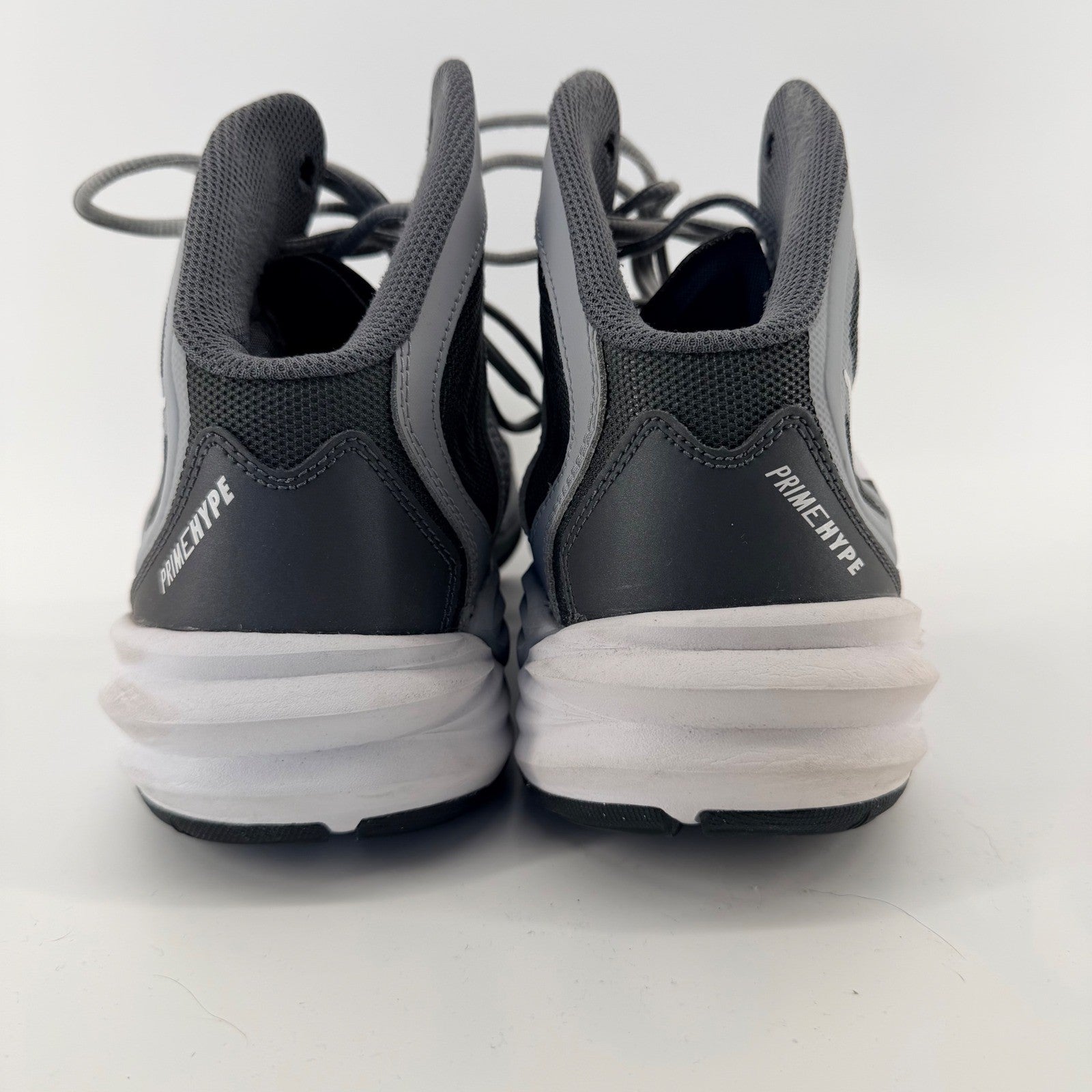 Nike Prime Hype DF Basketball Shoes High Top Athletic Sneakers 12 Grey White