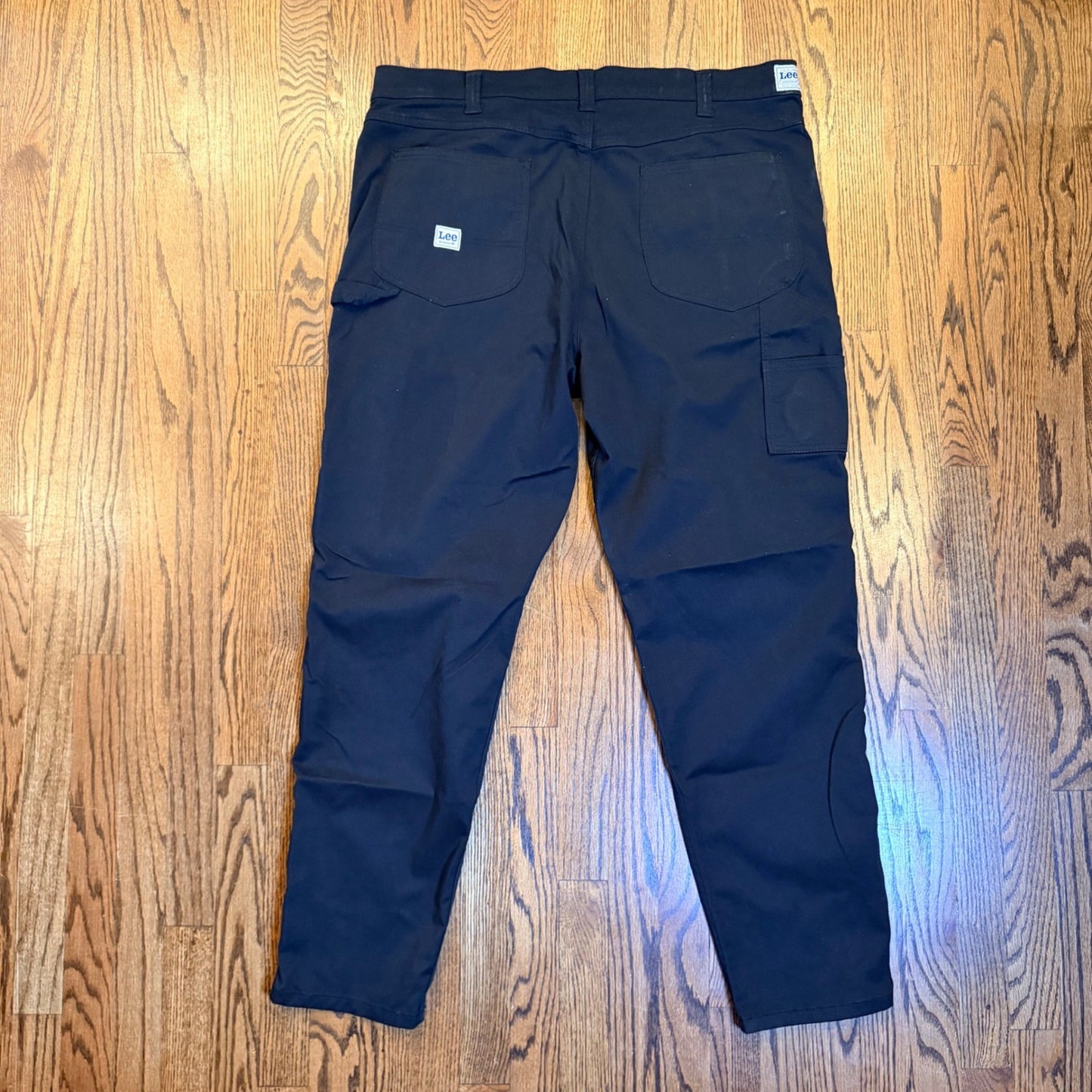 Lee Workwear Carpenter Pants Utility Pockets 42x32 Black Baggy Workwear