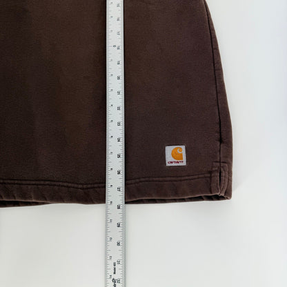 Carhartt Quarter Zip Pullover Brown Sweatshirt Workwear Gorpcore Size M Brown