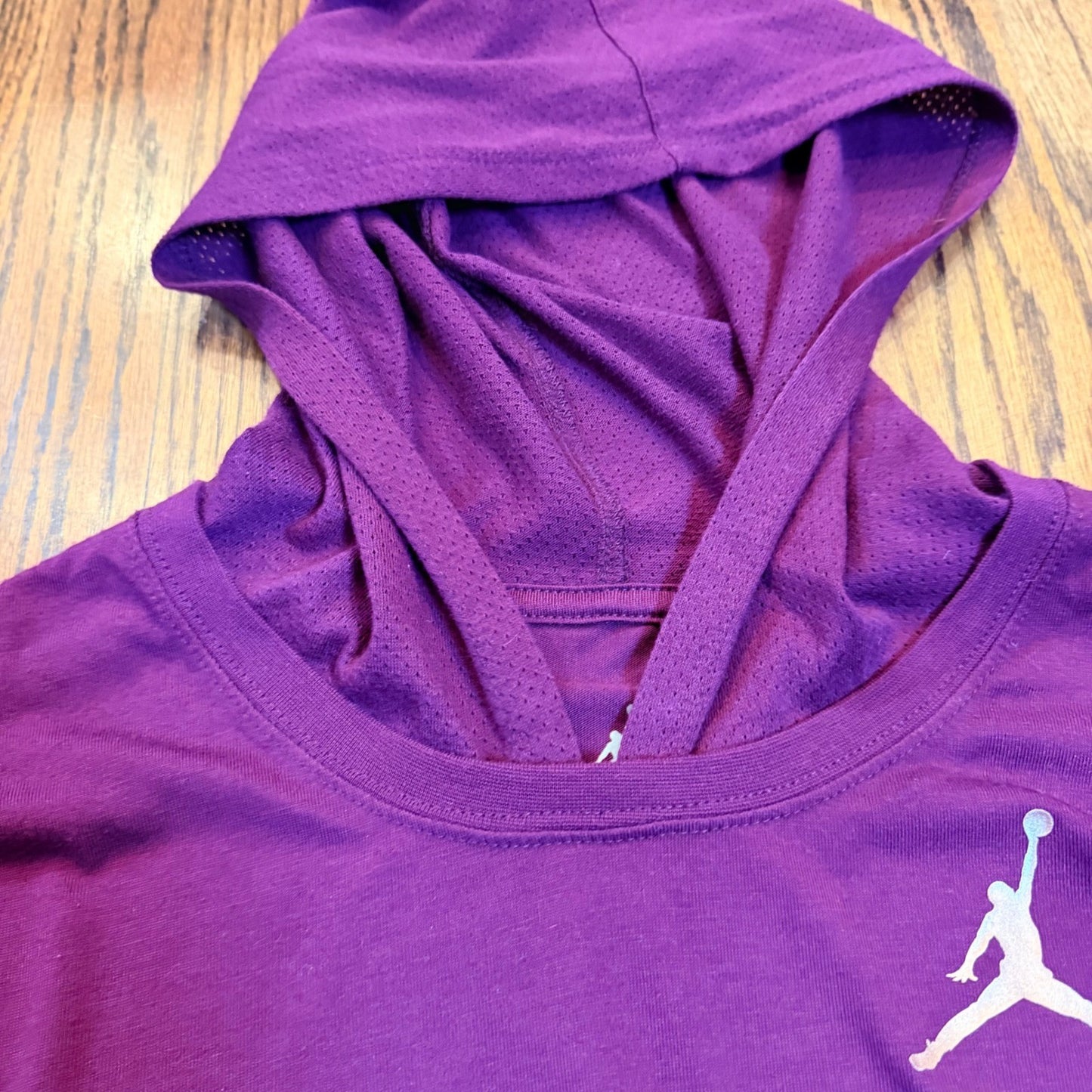 Jordan Jumpman Youth XL Purple Hooded Long Sleeve Performance Tee Shirt