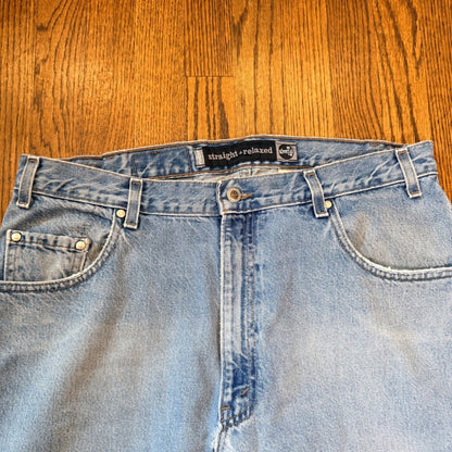 Levi SilverTab Straight Relaxed Jeans Vintage 1998 Made in USA 36x32 Light Wash