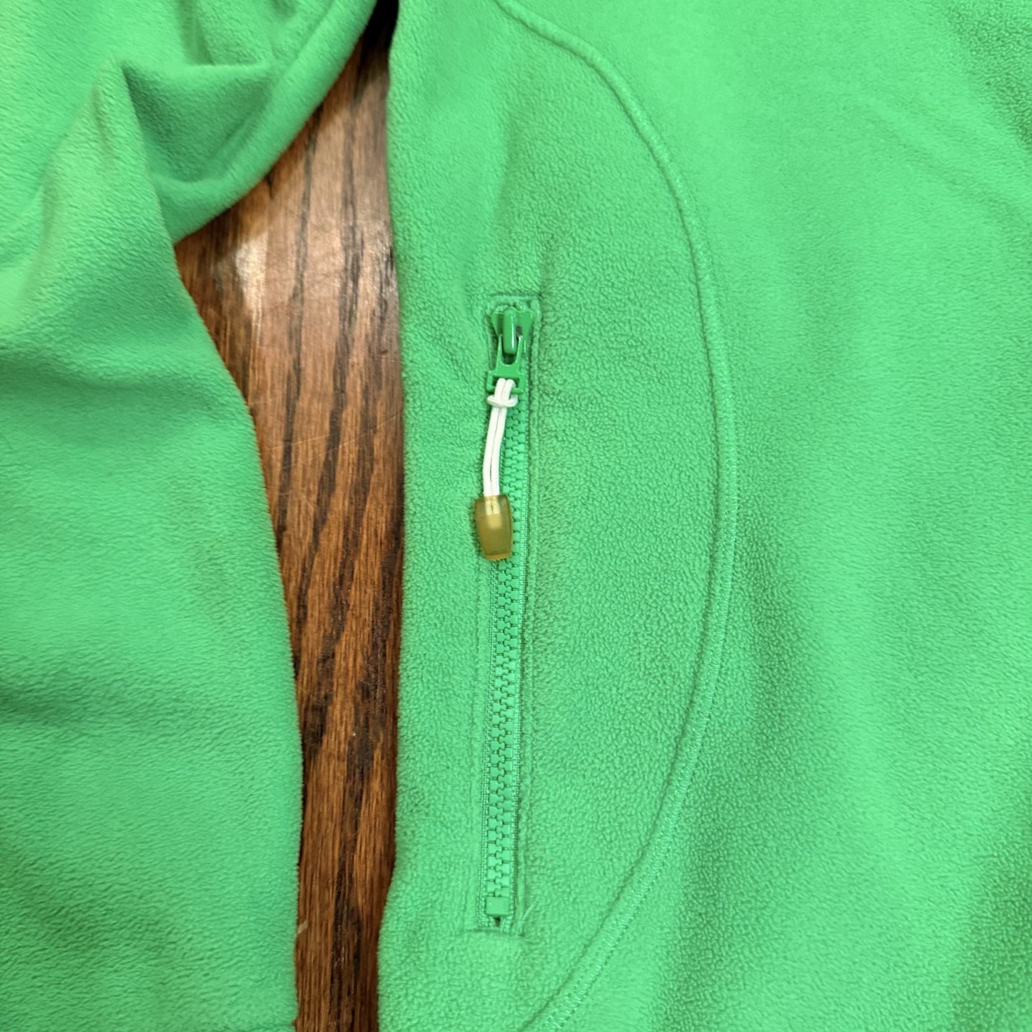 Adidas Jacket Womens Small Green Polar Fleece Full Zip Long Sleeve Running