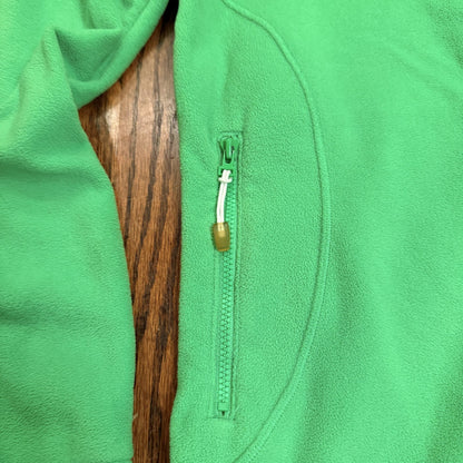 Adidas Jacket Womens Small Green Polar Fleece Full Zip Long Sleeve Running