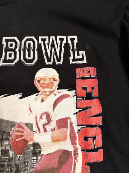 Super Bowl XLVI Long Sleeve T Shirt Jerzees Black Men’s XL Giants Patriots