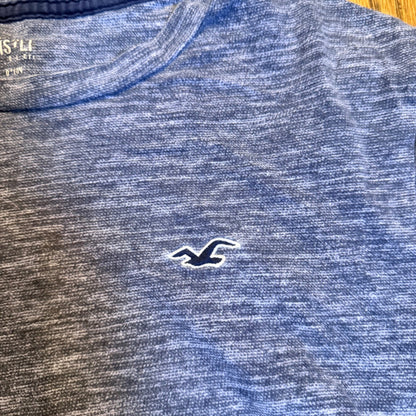 Hollister Space Dye Heathered Logo T-Shirt Blue Small S Boys Kids