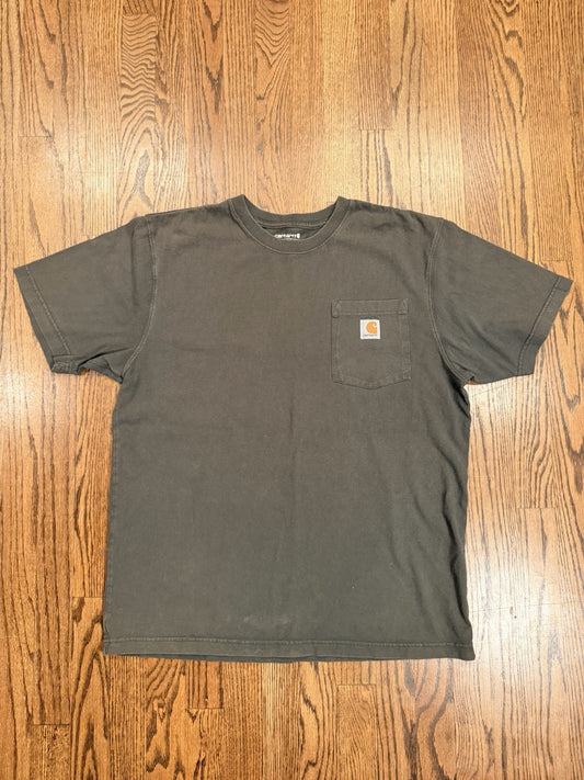 Carhartt Shirt Mens XL Tan Pocket Loose Fit Workwear Short Sleeve Tee