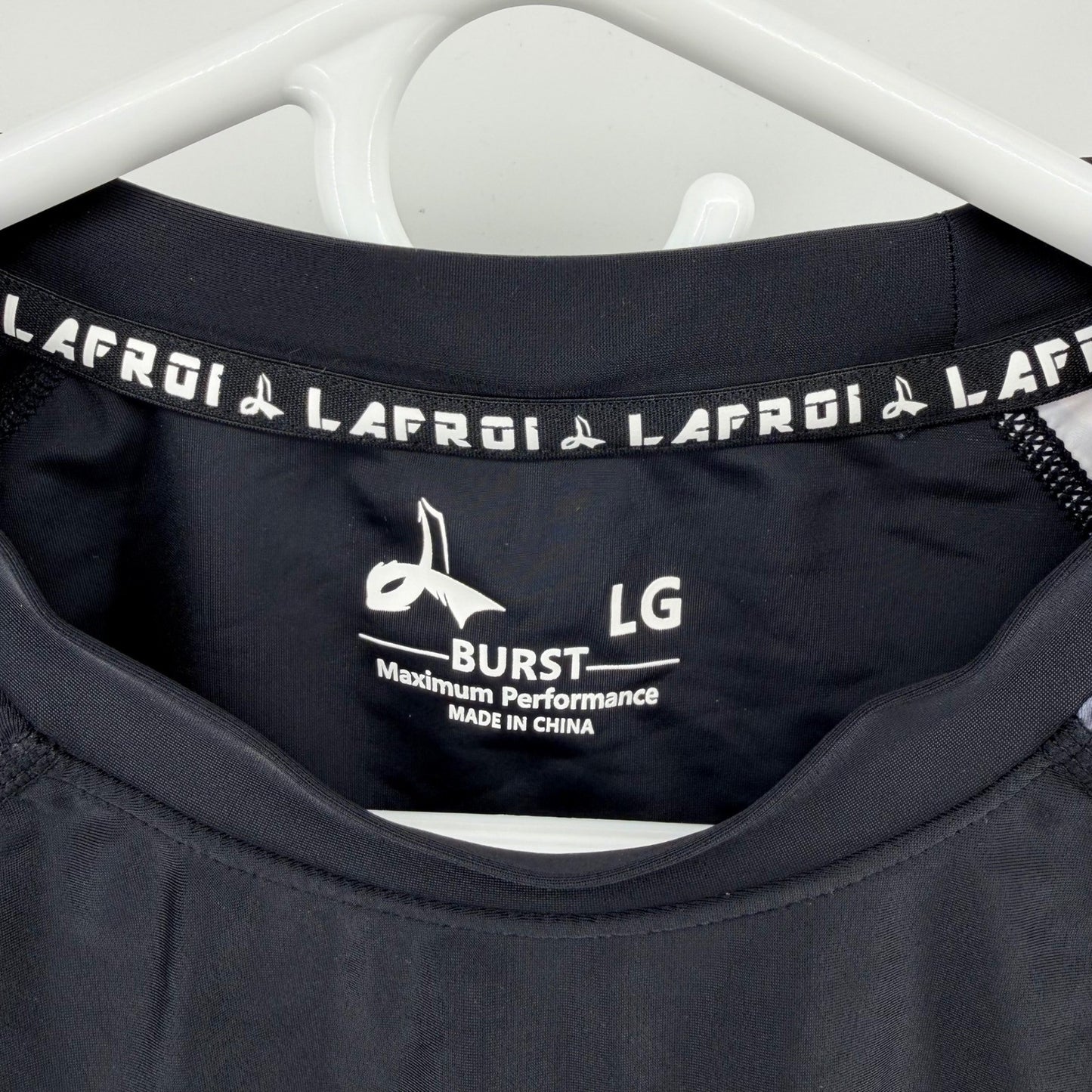 LAFROI Burst Compression Rash Guard 2pc Bundle Mens LG Black Graphic Long Sleeve