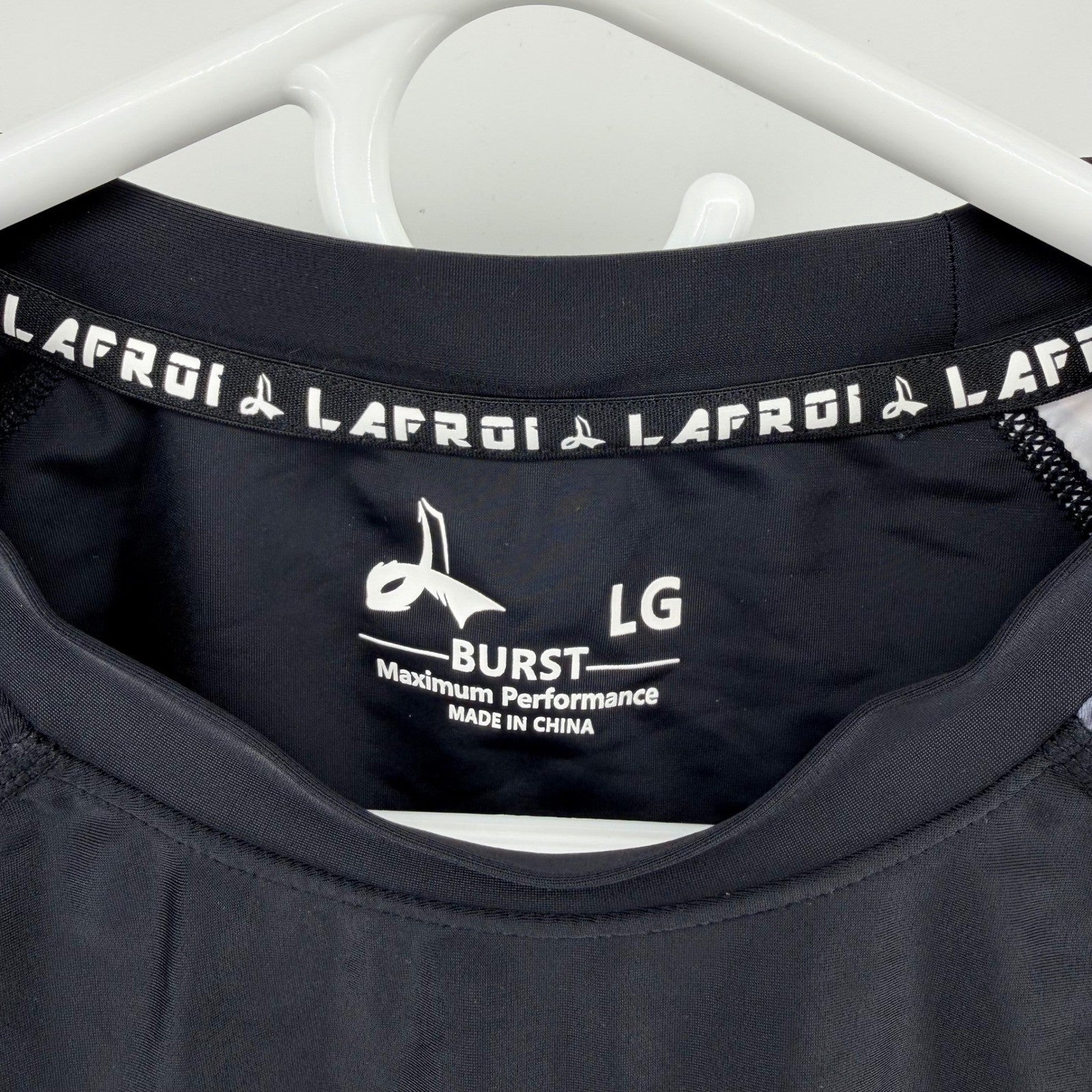 LAFROI Burst Compression Rash Guard 2pc Bundle Mens LG Black Graphic Long Sleeve