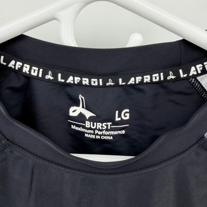 LAFROI Burst Compression Rash Guard 2pc Bundle Mens LG Black Graphic Long Sleeve