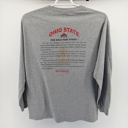 Alstyle Ohio State Buckeyes 2004 Michigan Victory Long Sleeve Shirt L Gray