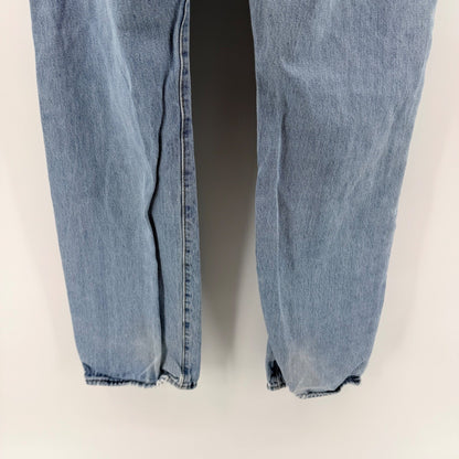 Levis 501 Original Fit Straight Leg Button Fly Jeans 36x31 Light Wash Blue