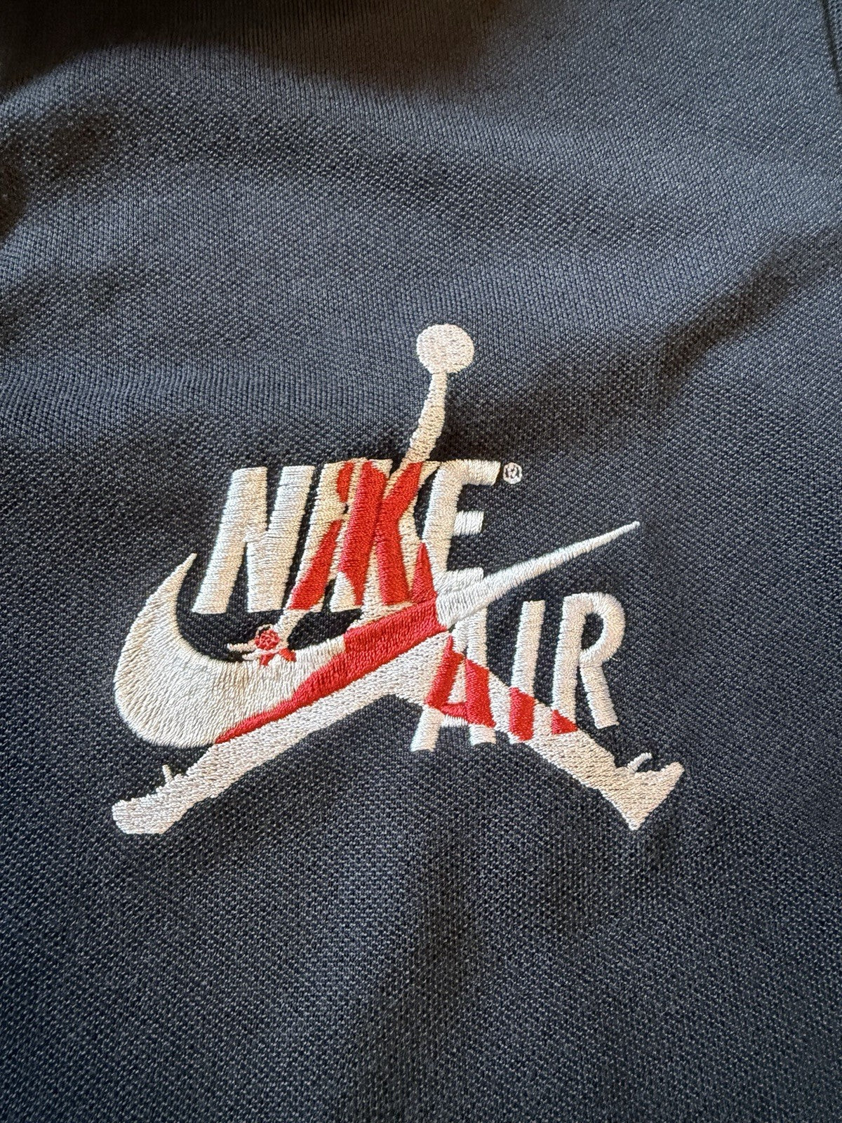 Vintage Jordan Nike Air Polo Shirt Embroidered Logo Black Men’s Small S Retro