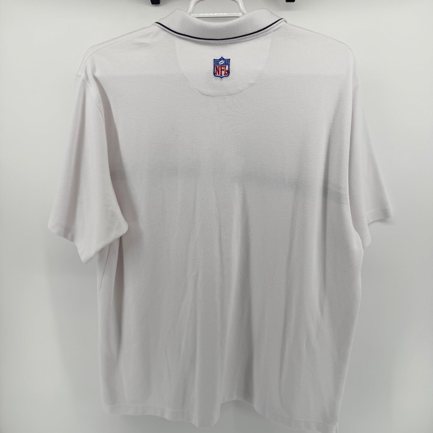 Vintage Reebok Seattle Seahawks NFL Polo Shirt PlayDry Striped White 2XL Mens