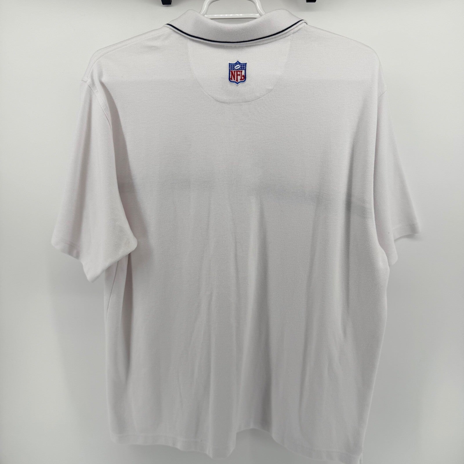 Vintage Reebok Seattle Seahawks NFL Polo Shirt PlayDry Striped White 2XL Mens
