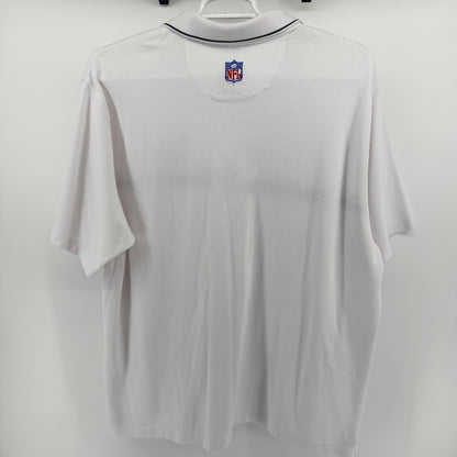 Vintage Reebok Seattle Seahawks NFL Polo Shirt PlayDry Striped White 2XL Mens