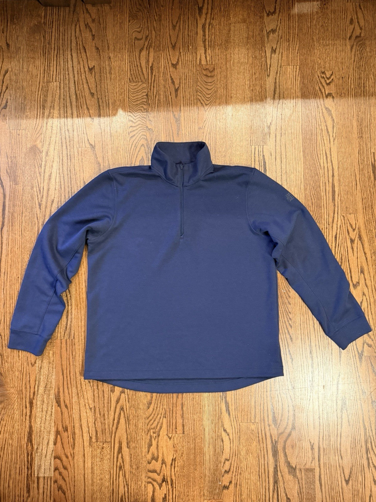 The North Face Mens XL Navy Blue 1/4 Zip Mock Neck Pullover Active Top jacket
