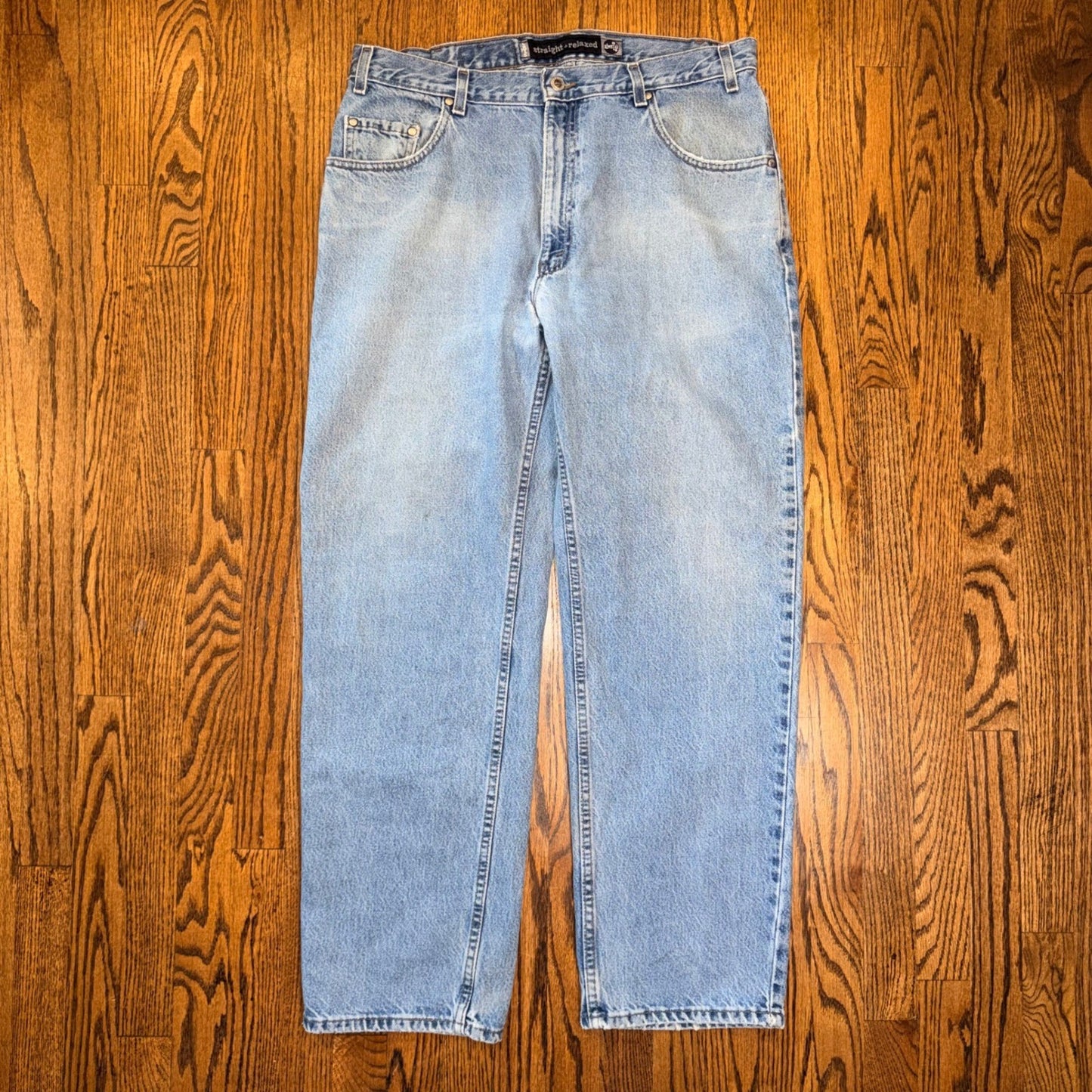 Levi SilverTab Straight Relaxed Jeans Vintage 1998 Made in USA 36x32 Light Wash