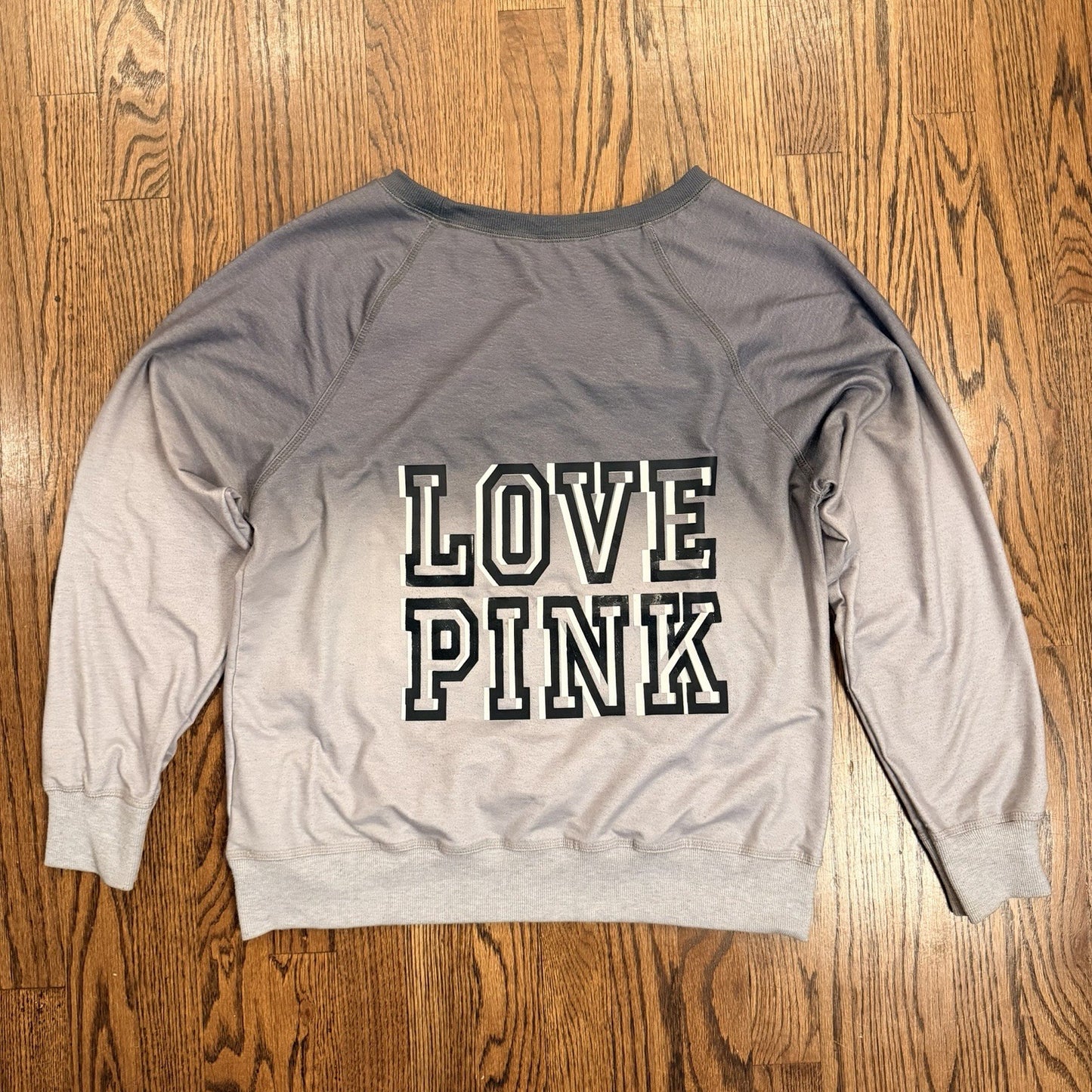 Pink by Victoria’s Secret Oversized Gradient Crewneck Sweatshirt Gray Size M