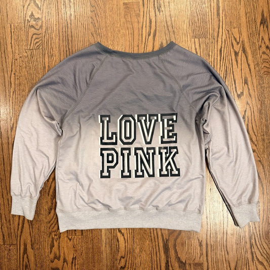 Pink by Victoria’s Secret Oversized Gradient Crewneck Sweatshirt Gray Size M