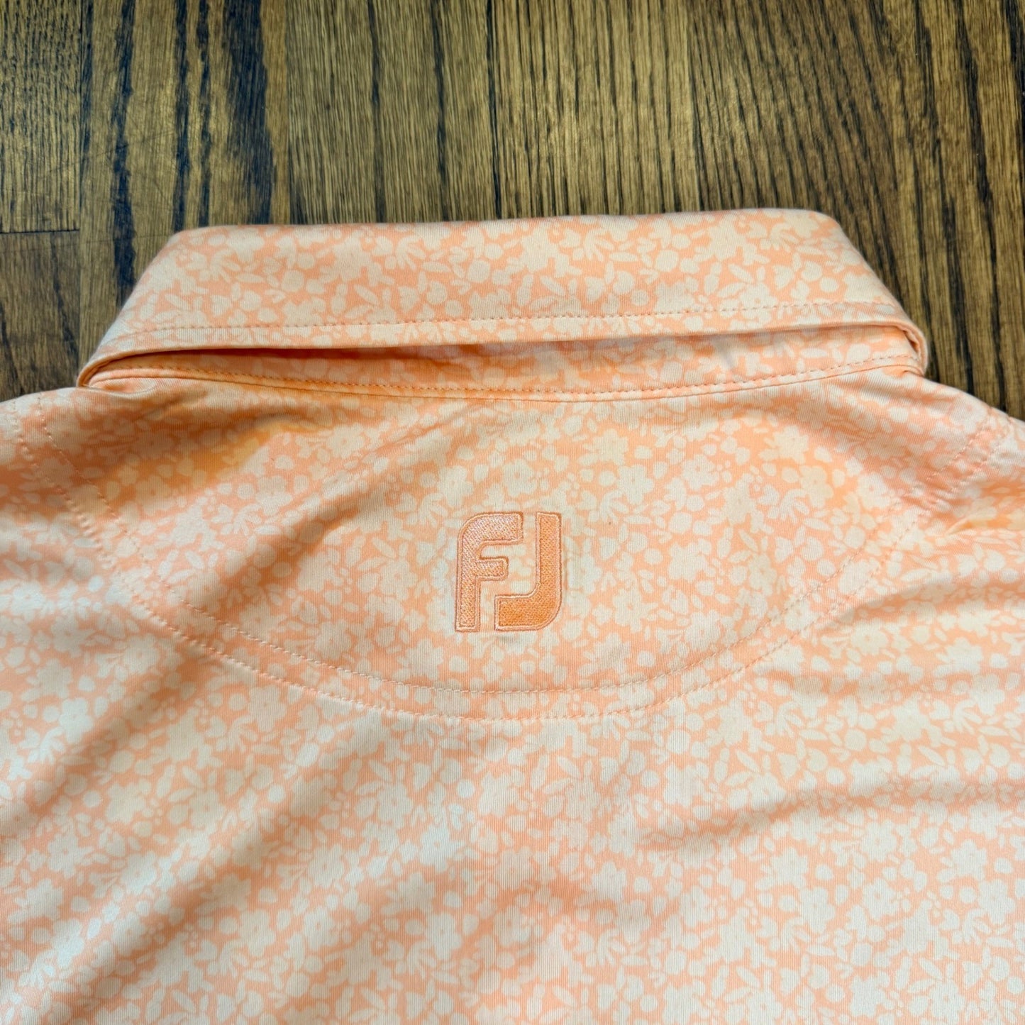FootJoy Saratoga National Floral Performance Polo XL Orange Lightweight