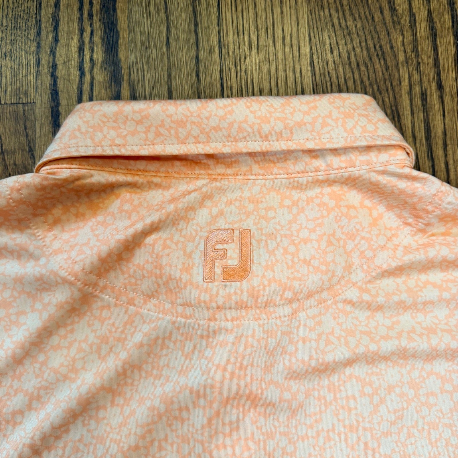 FootJoy Saratoga National Floral Performance Polo XL Orange Lightweight