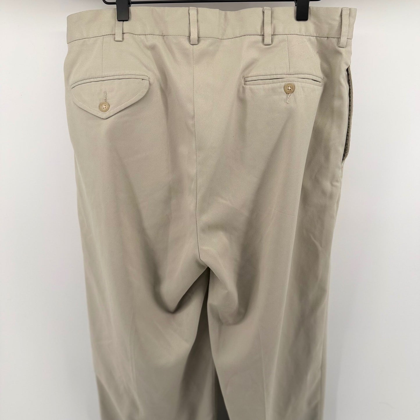 Polo Golf Ralph Lauren Pleated Khaki Trousers Relaxed Fit Cuffed 34x34 Tan
