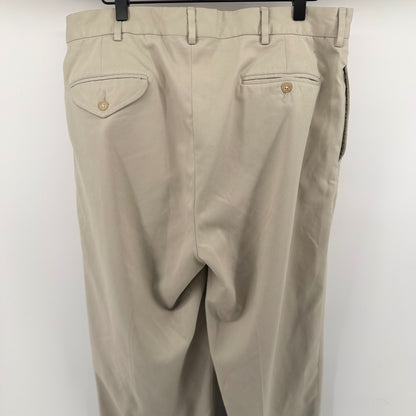 Polo Golf Ralph Lauren Pleated Khaki Trousers Relaxed Fit Cuffed 34x34 Tan