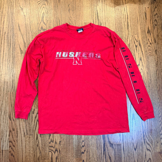 Vintage Jansport Nebraska Huskers Long Sleeve T Graphic XXL Red Heavyweight