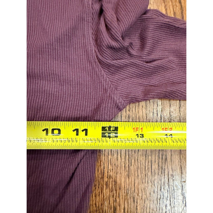 Aeropostale Seriously Soft Ribbed Mock Neck Crop Top S Purple Long Sleeve
