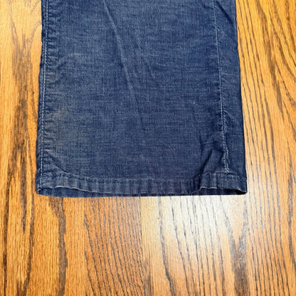 True Religion Ricky Relaxed Straight Cord Pants 36 Blue Horseshoe Flap Pocket