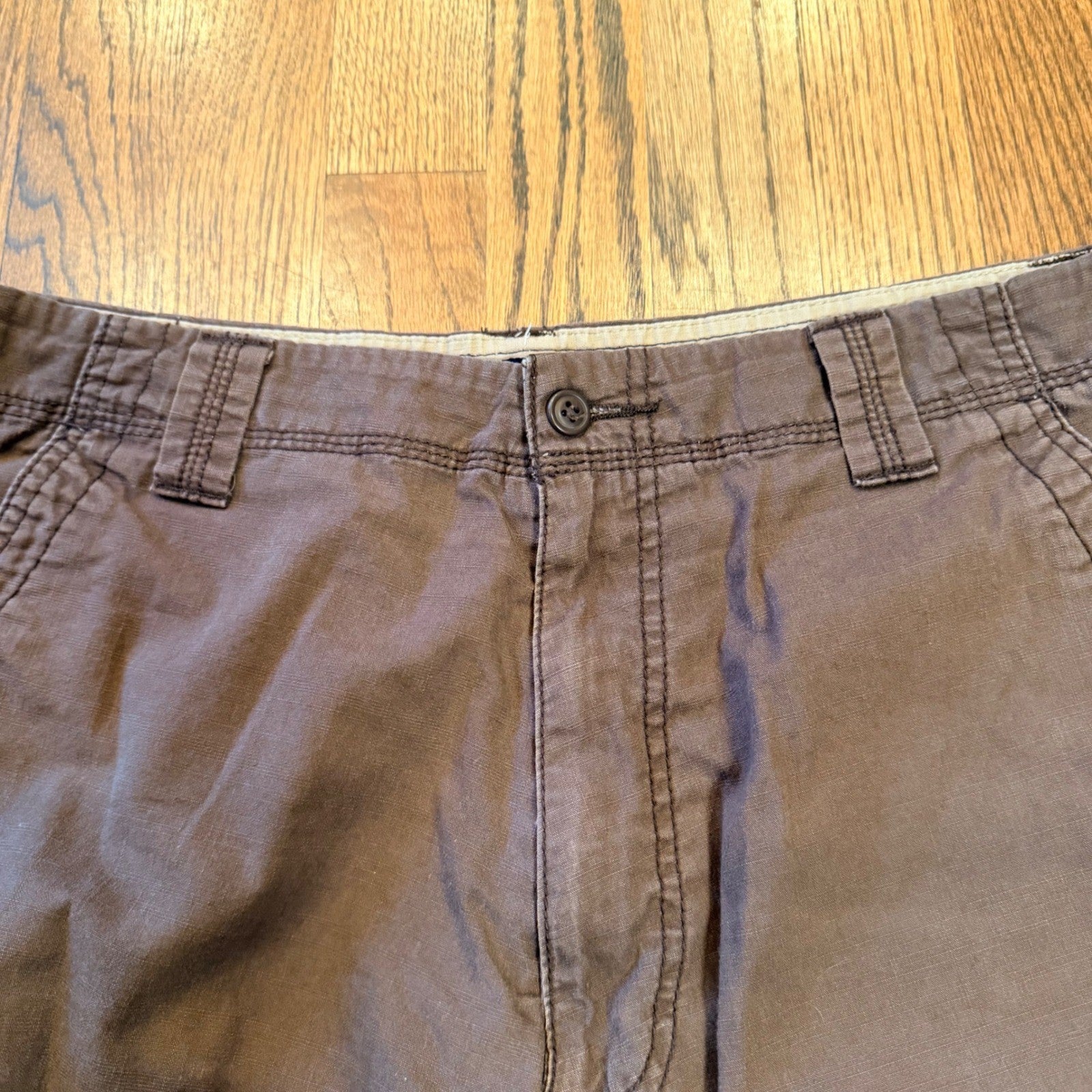 Dockers Mens Cargo Shorts Ripstop Cotton Multi Pocket Size 34 Brown