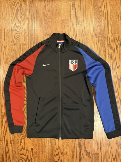 Nike USA Soccer Training Jacket Black Red Blue Full Zip Men’s Small