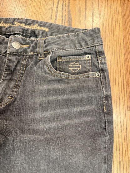 Harley-Davidson Women's Jeans Black Size 4 Long Stretch Bootcut