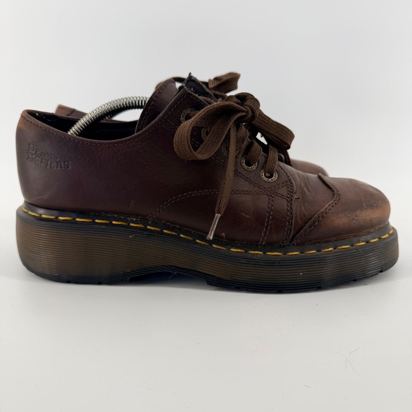 Dr. Martens Vintage Platform Leather Oxford Chunky Grunge Brown Mens 8 Womens 9