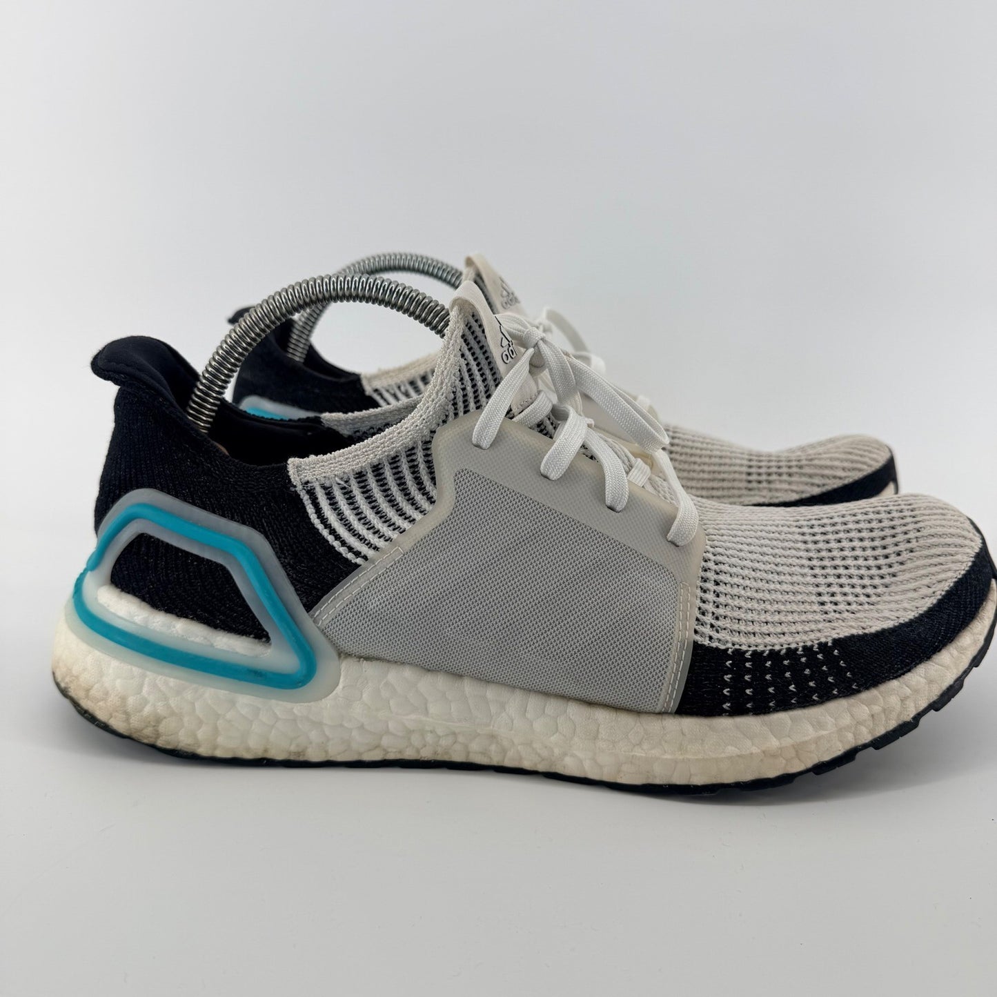 Adidas Ultraboost 19 Running Shoes White Black Blue Primeknit G54012 Mens 12