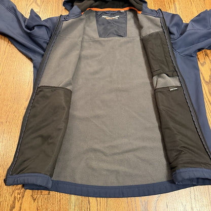 Hawke & Co Performance Softshell Hooded Fleece Lined Jacket XL Navy Blue