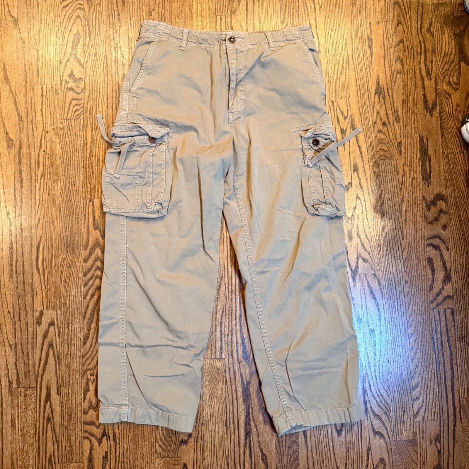 J. Crew Broken-In Cargo Pants Khaki Tan Cotton Utility 34x30 80981