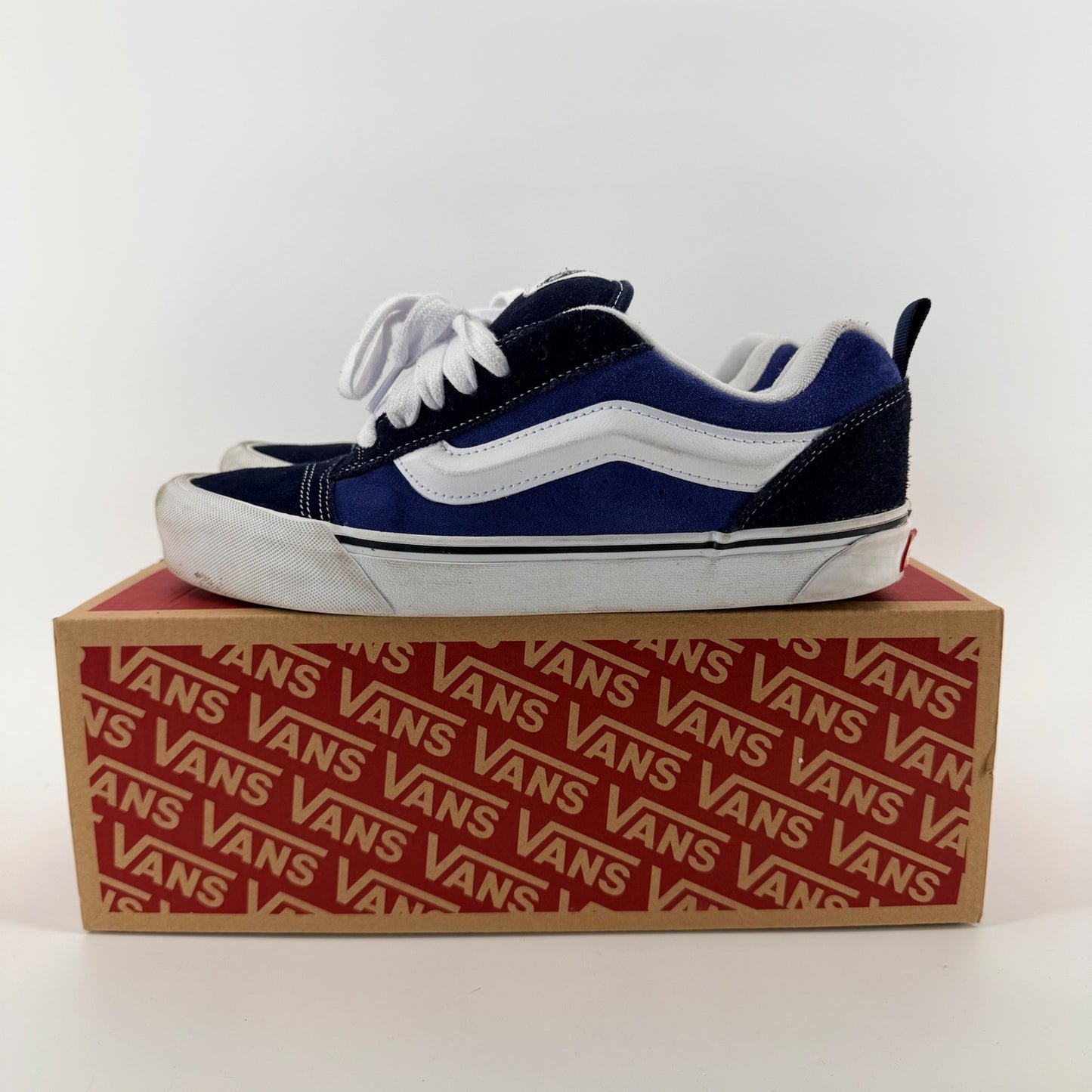 Vans Knu Skool Navy True White Chunky Skate Shoes 90s Retro Mens 9.5 Blue