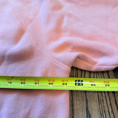 IZOD V-Neck Raglan Sweatshirt Fleece Lined Pullover Large Peach Pink Mid Weight