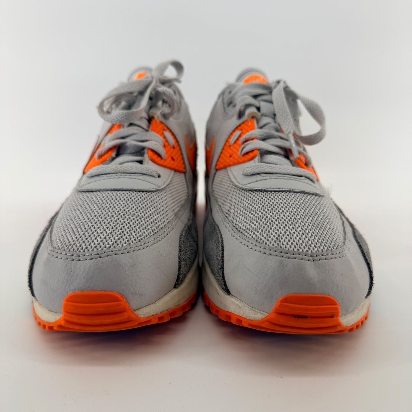 Nike Air Max 90 Wolf Grey Total Orange Mens Sneakers Running Shoes Size 11