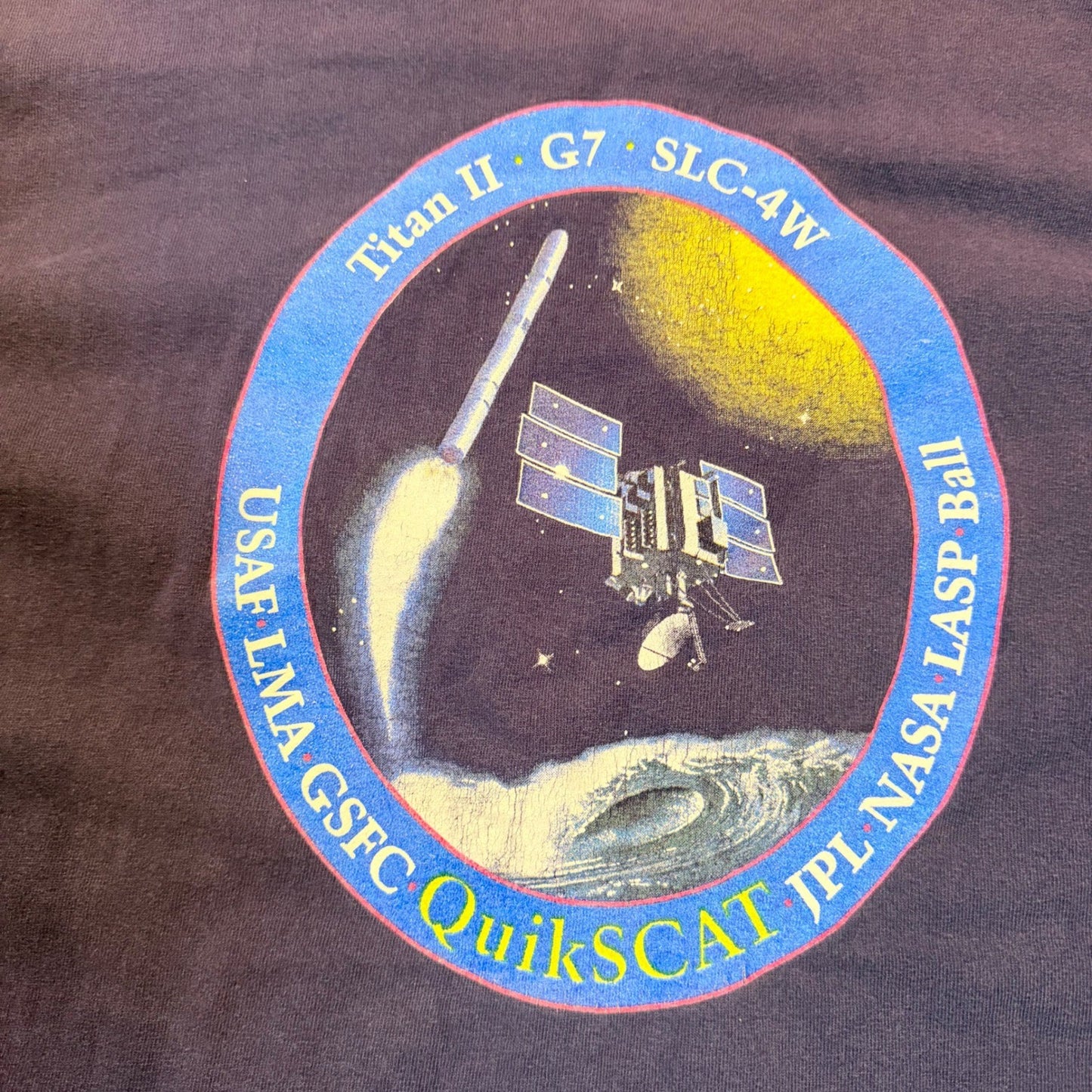 Gildan Titan II G7 SLC-4W VAFB NASA QuikSCAT Pocket T-Shirt XL Blue