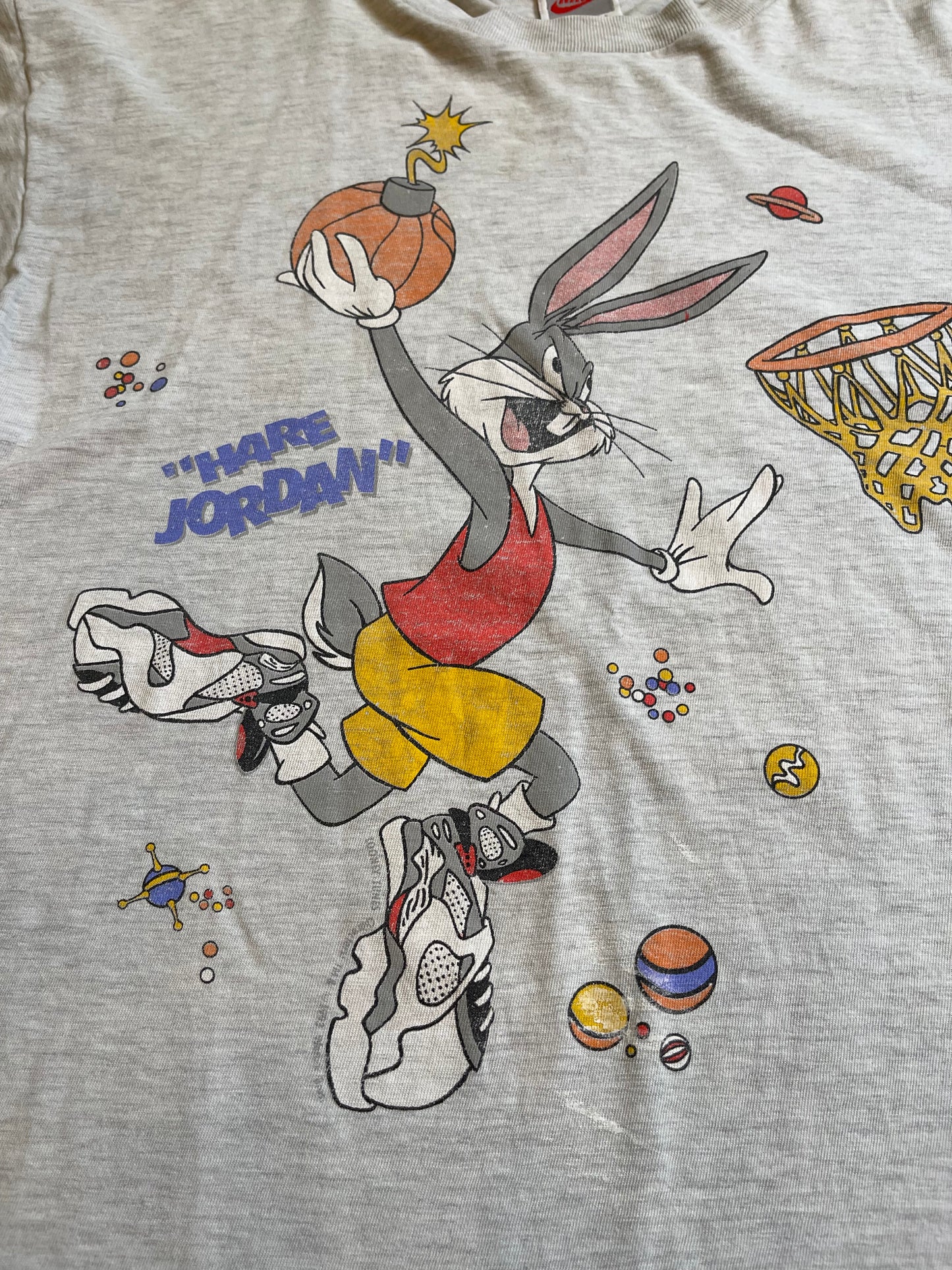 Vintage 90s Nike “Hare Jordan” Bugs Bunny T-Shirt Single Stitch XL Space Jam Era