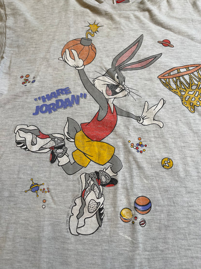 Vintage 90s Nike “Hare Jordan” Bugs Bunny T-Shirt Single Stitch XL Space Jam Era