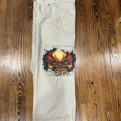 JNCO “Skull” Khaki Cargo Pants | 90s Vintage Wide-Leg – The Attic