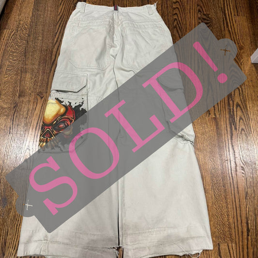JNCO “Skull” Khaki Cargo Pants | 90s Vintage Wide-Leg – The Attic