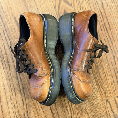Dr. Martens 8651 Chunky Oxford Shoes Brown Leather Made in England Size 7